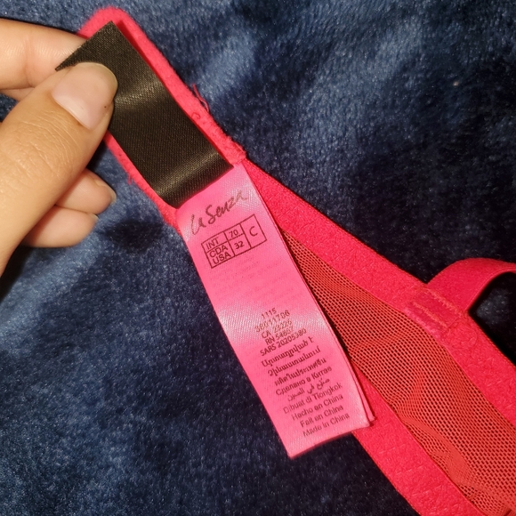 Bright Neon Pink Lace Bra - Picture 10 of 11